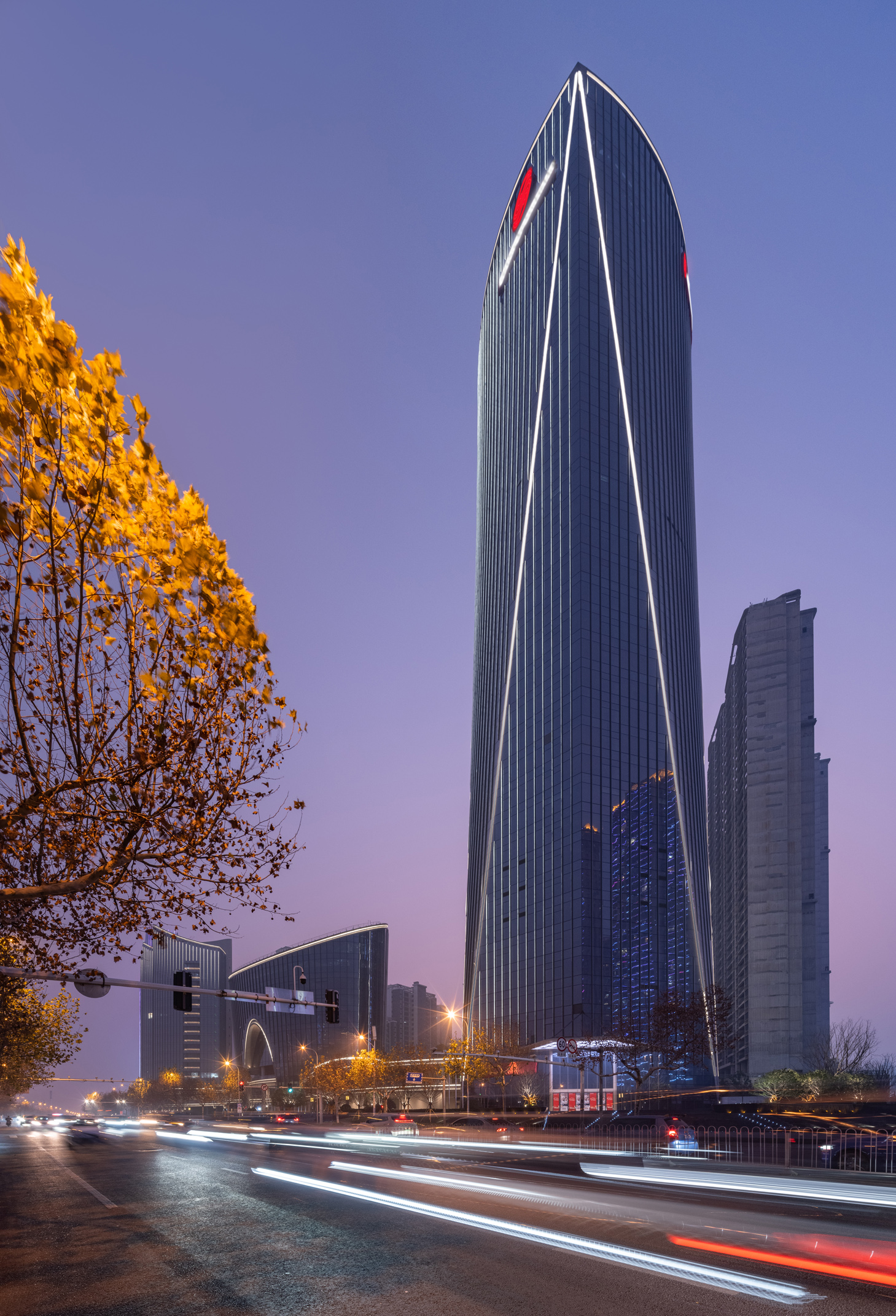 Sanxiang Bank HQ - Main Building, Dusk